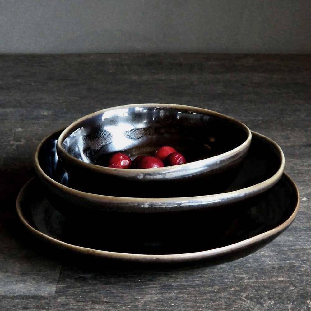 Luksa Home Collection Schaal Trulli | Donkerbruin | Set Van 4 | H4,5 x D15 cm