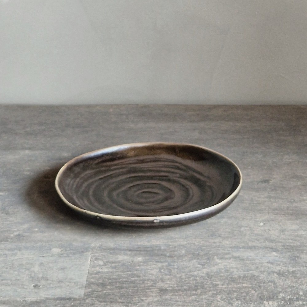 Luksa Home Collection Dessert Bord Trulli | Donkerbruin | Set Van 4 | H3 x D17,5 cm