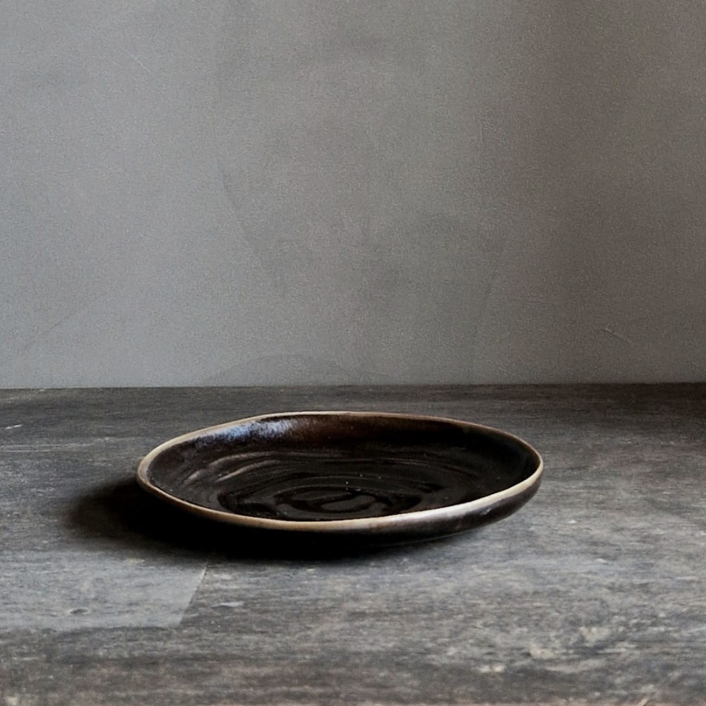 Luksa Home Collection Dessert Bord Trulli | Donkerbruin | Set Van 4 | H3 x D17,5 cm