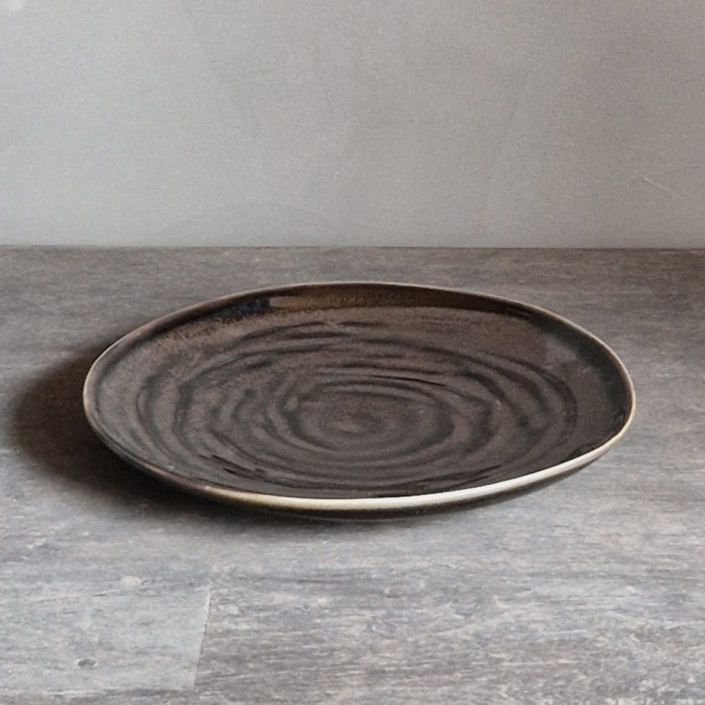 Luksa Home Collection Ontbijtbord Trulli | Donkerbruin | Set Van 2 | H2,5 x D23 cm