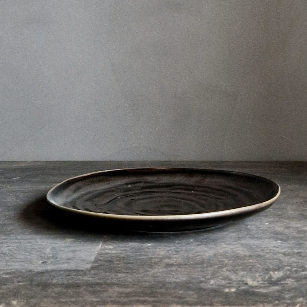 Luksa Home Collection Ontbijtbord Trulli | Donkerbruin | Set Van 2 | H2,5 x D23 cm
