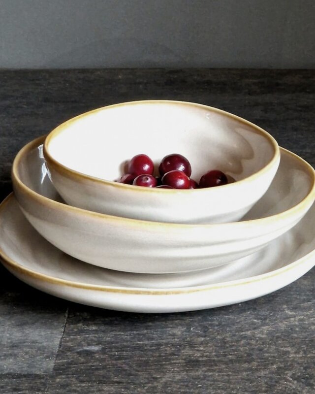 Luksa Home Collection Dessert Bord Trulli | Beige | Set Van 4 | H3 x D17,5 cm