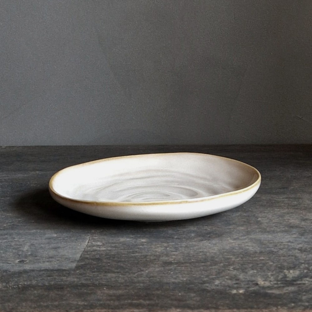 Luksa Home Collection Dessert Bord Trulli | Beige | Set Van 4 | H3 x D17,5 cm