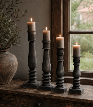 Luksa Home Collection Houten Baluster Bo | Antique Grey | 4 Maten