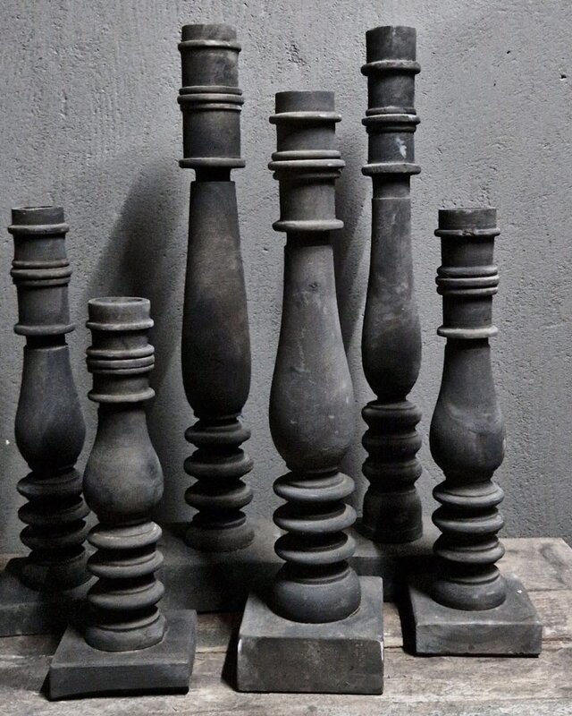 Luksa Home Collection Houten Baluster Bo | Antique Grey | 4 Maten