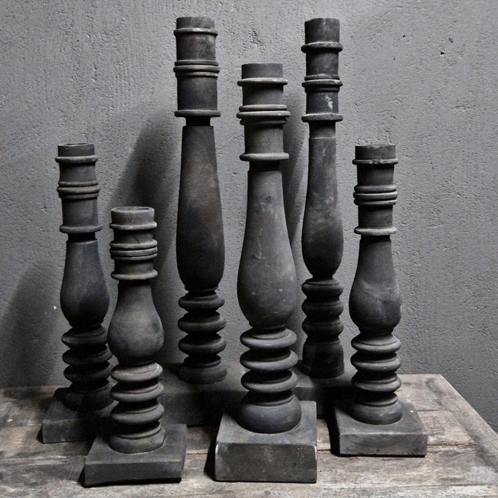 Luksa Home Collection Houten Baluster Bo | Antique Grey | 4 Maten