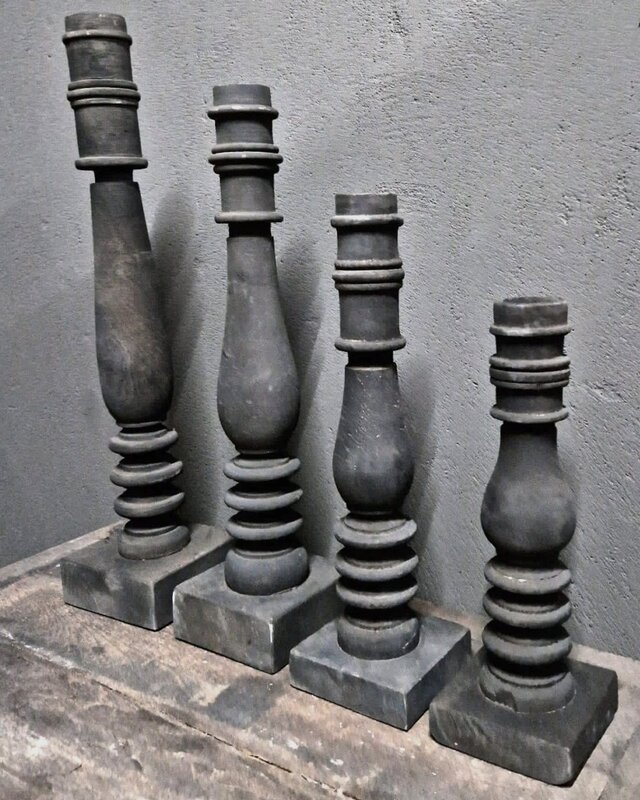 Luksa Home Collection Houten Baluster Bo | Antique Grey | 4 Maten