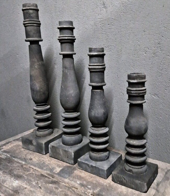 Luksa Home Collection Houten Baluster Bo | Antique Grey | 4 Maten