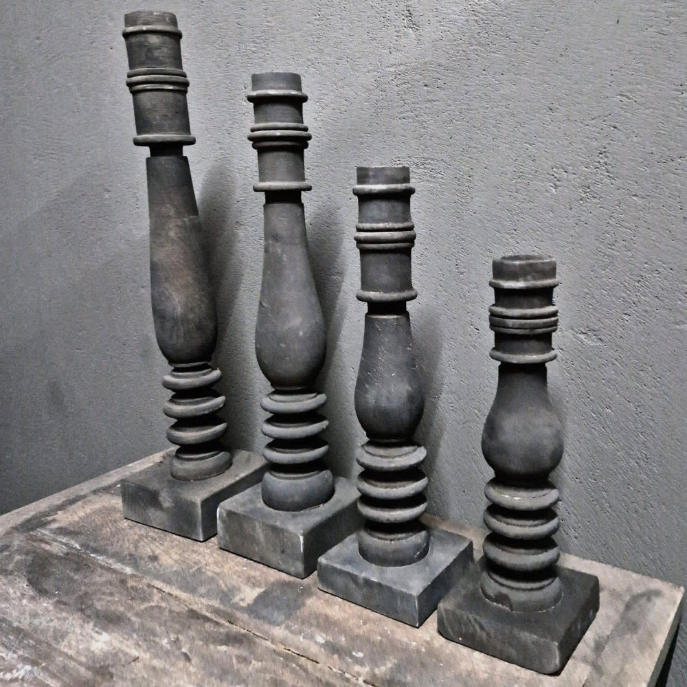 Luksa Home Collection Houten Baluster Bo | Antique Grey | 4 Maten