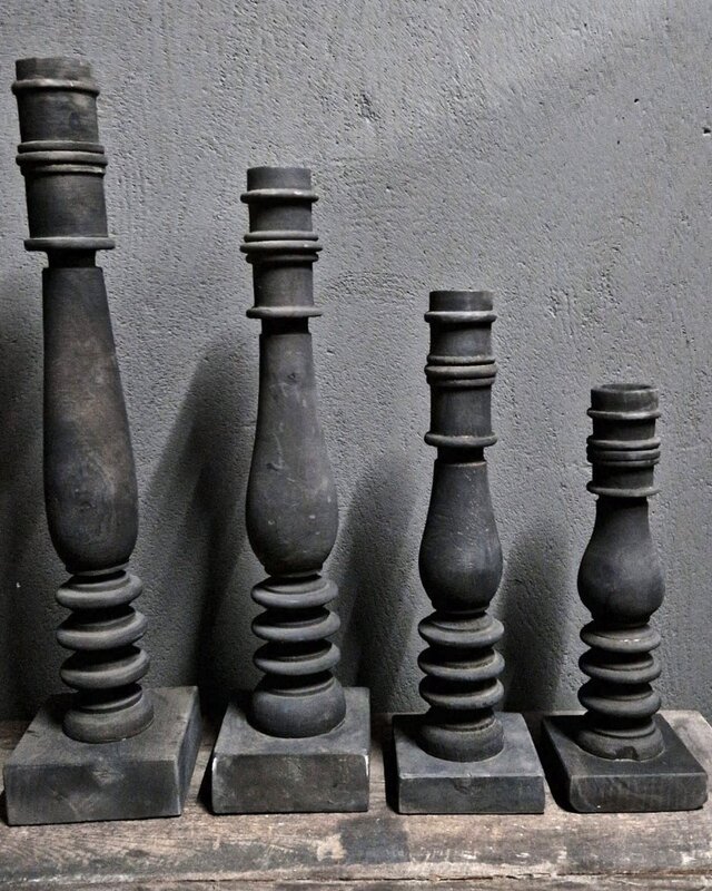 Luksa Home Collection Houten Baluster Bo | Antique Grey | 4 Maten