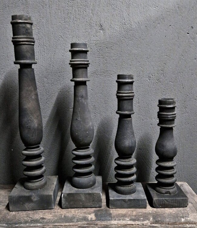 Luksa Home Collection Houten Baluster Bo | Antique Grey | 4 Maten