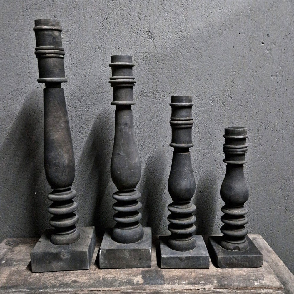 Luksa Home Collection Houten Baluster Bo | Antique Grey | 4 Maten