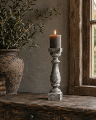 Luksa Home Collection Baluster Riley | Antique Grey | H50 x B12 x D12 cm