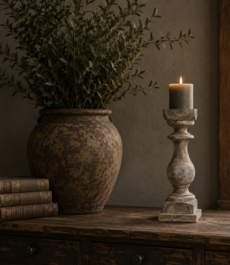 Luksa Home Collection Baluster Ruby | Antique Grey | H56 x B20 x D20 cm