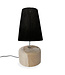 Bazar Bizar Raffia Teakhouten Tafellamp | Zwart | H55 x D25 cm