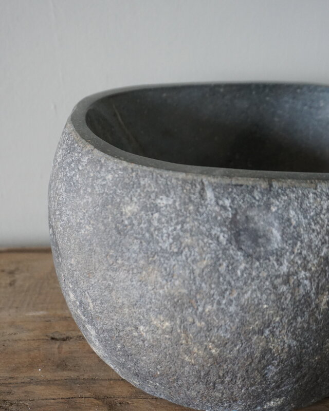 Rene Houtman Kleine Stenen Waskom + Spoelgat | H13,5 x B26 x D22 cm