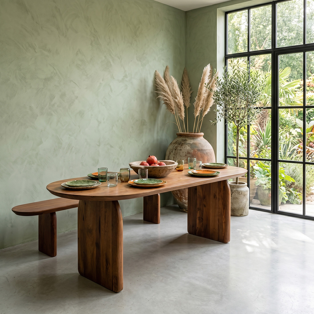 Raw Materials Amsterdam Bullnose Eettafel | Bruin | Gesloten | H76 x B200 x D90 cm