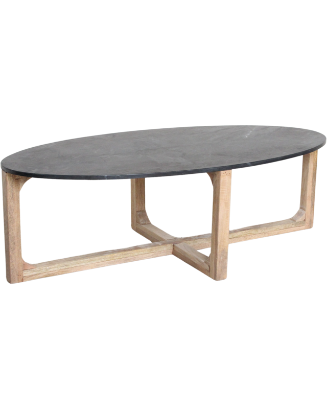 Raw Materials Amsterdam Salontafel | Marmeren | Ovaal | Zwart | L120 x B60 x H38