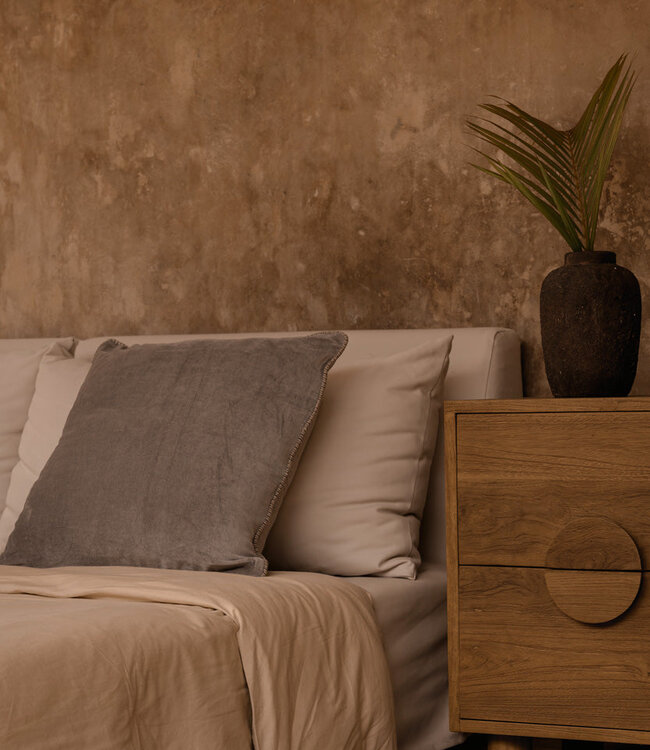 Bazar Bizar Antwerp De Velvet Crush kussenhoes - Grijs - 50x50
