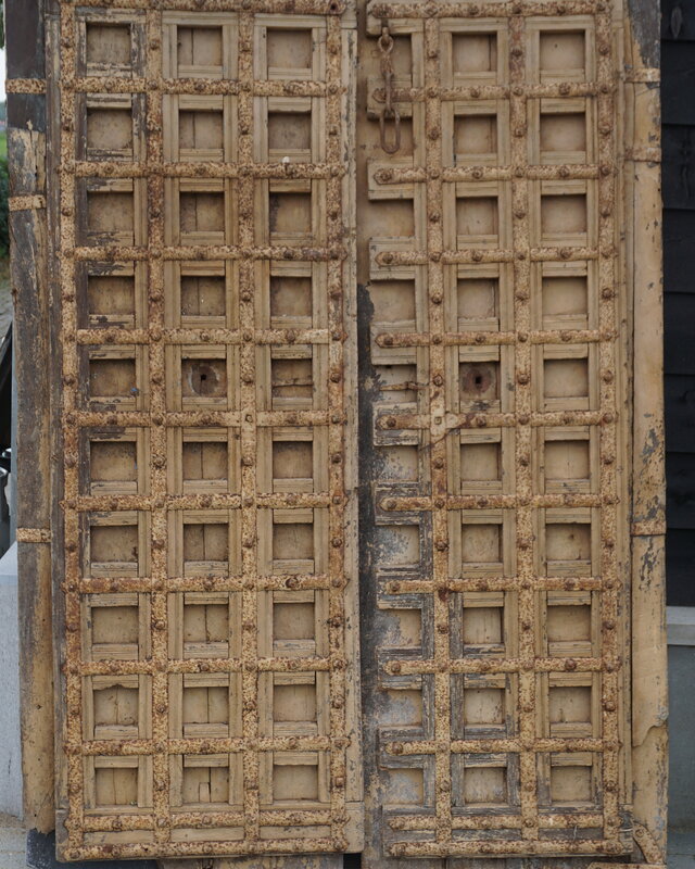 Rene Houtman Deurenset | Verweerd Beige Oud Hout India | H213 x B135 cm