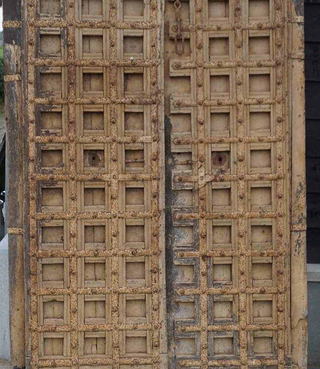 Rene Houtman Deurenset | Verweerd Beige Oud Hout India | H213 x B135 cm