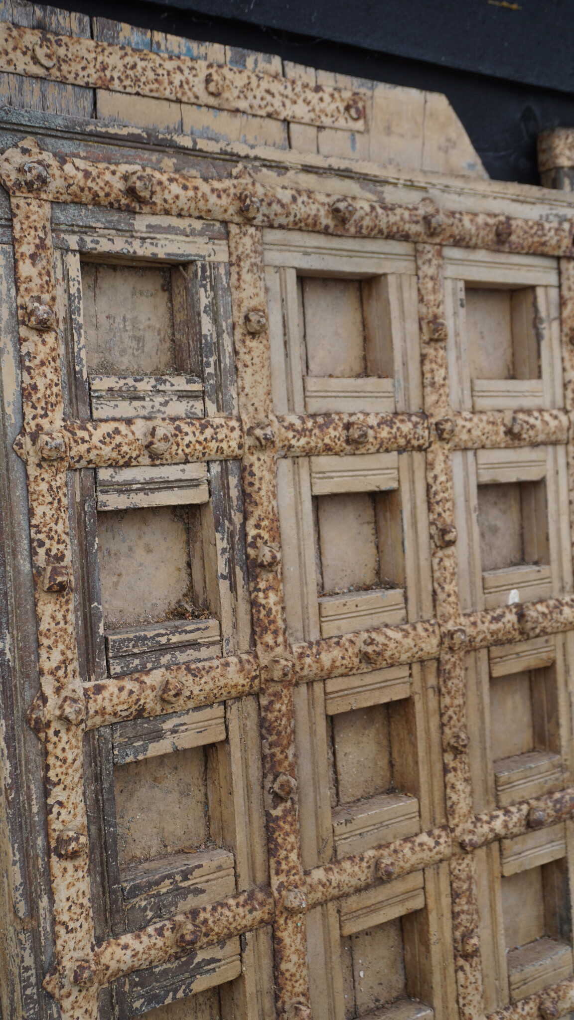 Rene Houtman Deurenset | Verweerd Beige Oud Hout India | H213 x B135 cm