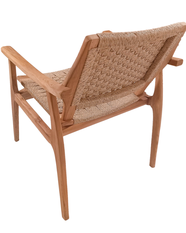 Rene Houtman Tuinstoel Tilla - Teakhout/Rotan H88 x B70 x D68 Cm