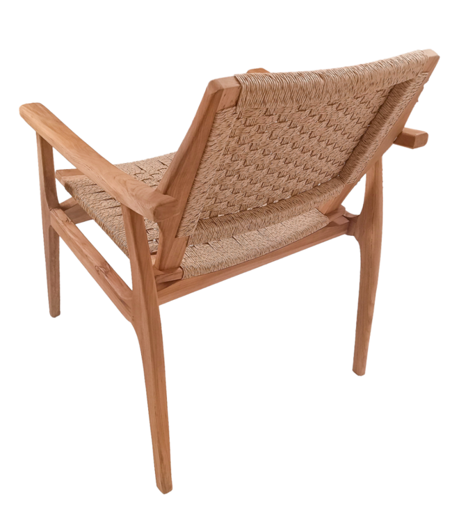 Rene Houtman Tuinstoel Tilla - Teakhout/Rotan H88 x B70 x D68 Cm