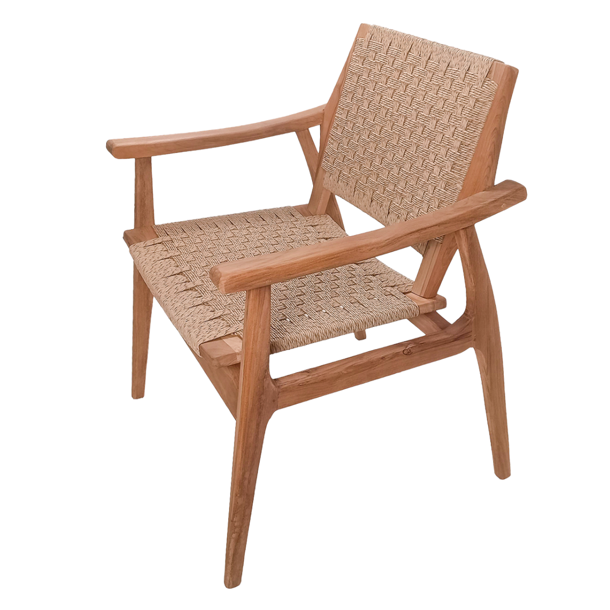 Rene Houtman Tuinstoel Tilla - Teakhout/Rotan H88 x B70 x D68 Cm