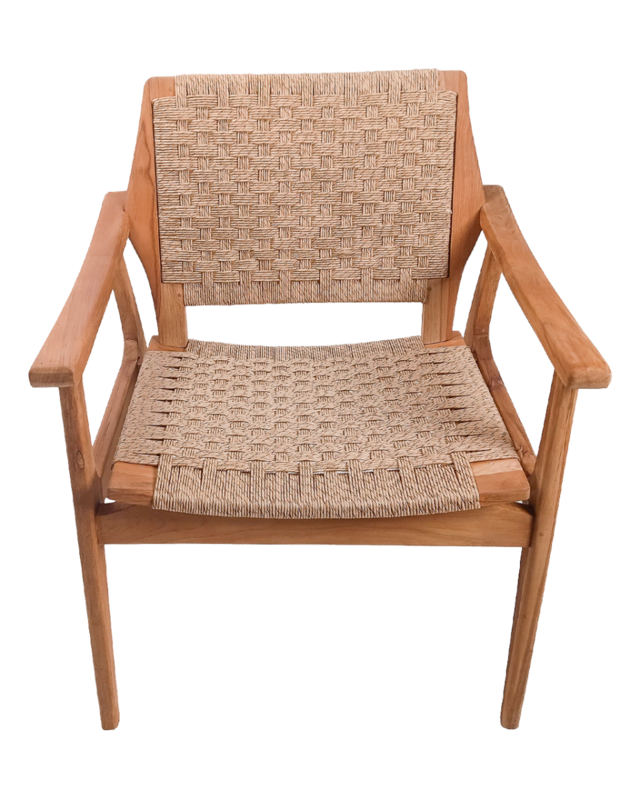 Rene Houtman Tuinstoel Tilla - Teakhout/Rotan H88 x B70 x D68 Cm