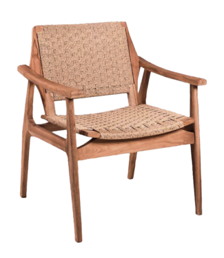 Rene Houtman Tuinstoel Tilla - Teakhout/Rotan H88 x B70 x D68 Cm
