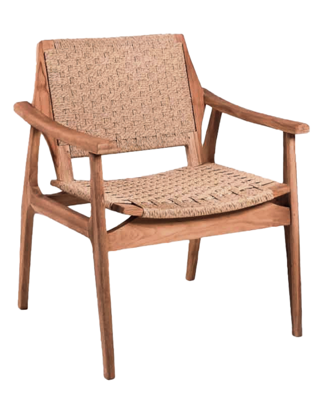 Rene Houtman Tuinstoel Tilla - Teakhout/Rotan H88 x B70 x D68 Cm