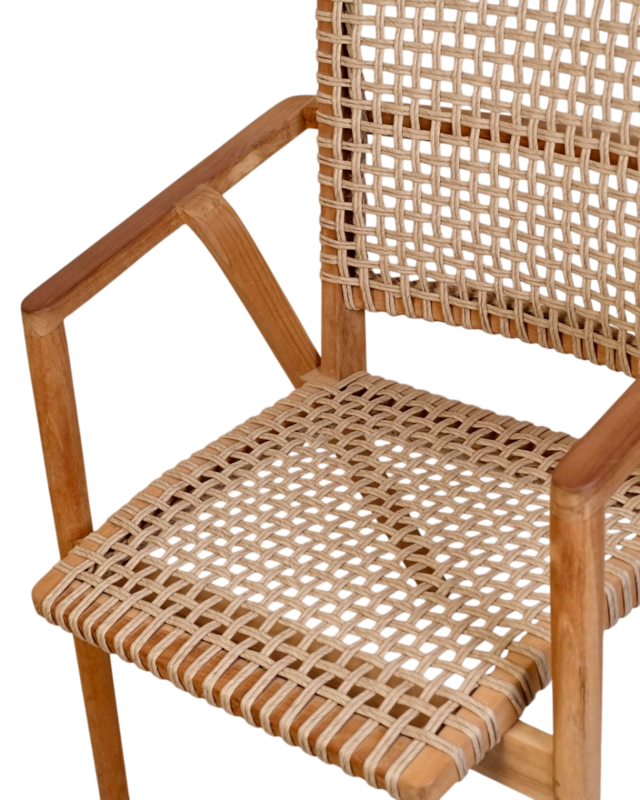 Rene Houtman Tuinstoel Alya - Teakhout/Rotan H84 x B63 x D58 Cm