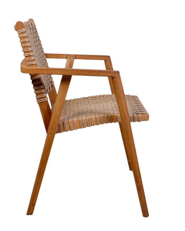 Rene Houtman Tuinstoel Alya - Teakhout/Rotan H84 x B63 x D58 Cm