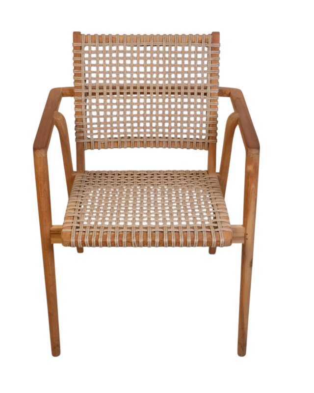 Rene Houtman Tuinstoel Alya - Teakhout/Rotan H84 x B63 x D58 Cm