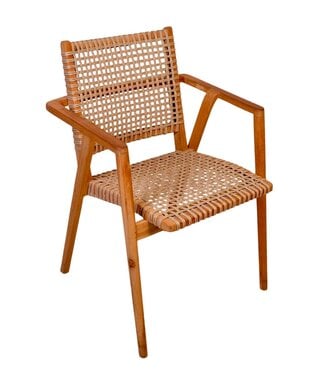 Rene Houtman Tuinstoel Alya - Teakhout/Rotan H84 x B63 x D58 Cm