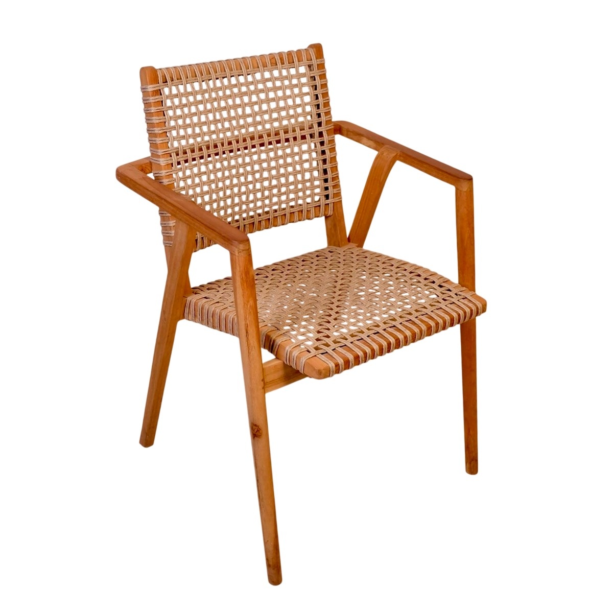 Rene Houtman Tuinstoel Alya - Teakhout/Rotan H84 x B63 x D58 Cm
