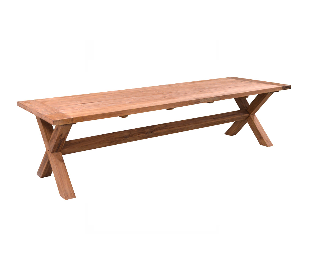 Rene Houtman Tuintafel Kruispoot Teakhout H78 x B300 x D100 Cm