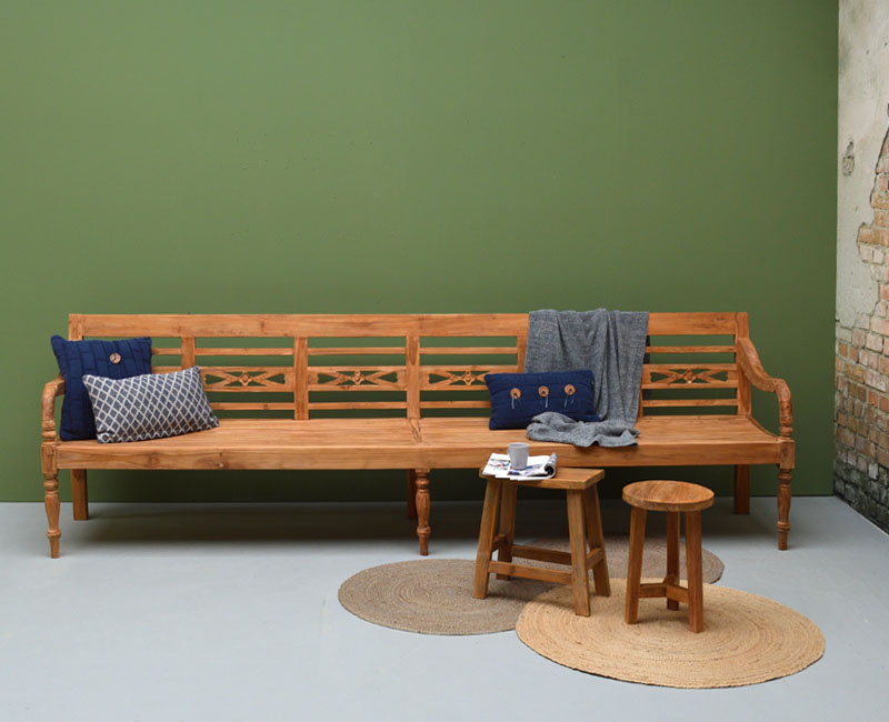 Rene Houtman Stationsbank Tuinbank Teakhout H70 x B300 x D60 Cm