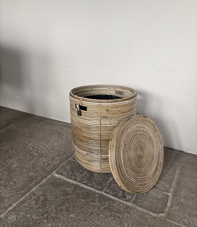 Rene Houtman Wasmand Rond Naturel Rotan | H51 x D40 cm