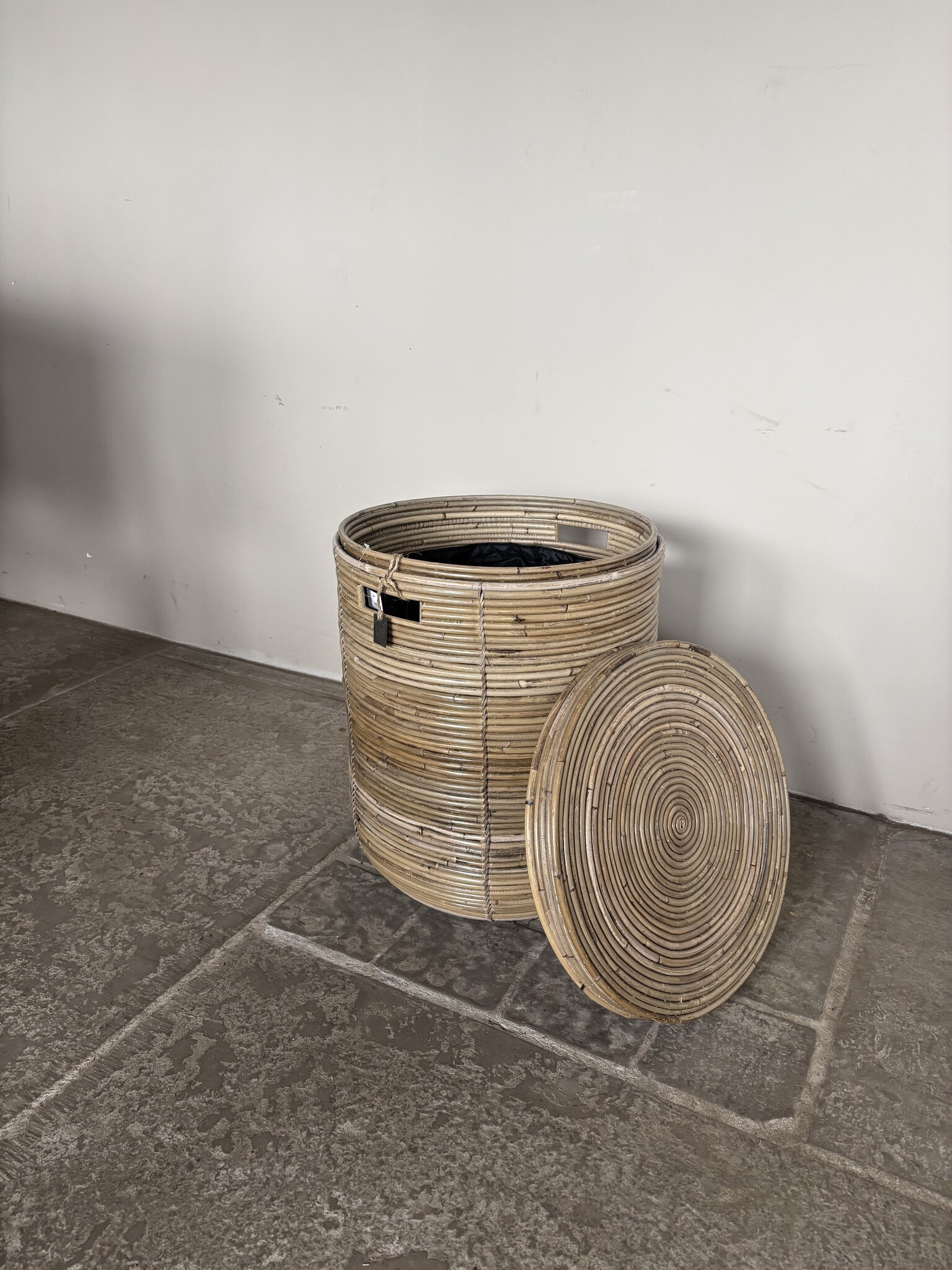Rene Houtman Wasmand Rond Naturel Rotan | H51 x D40 cm