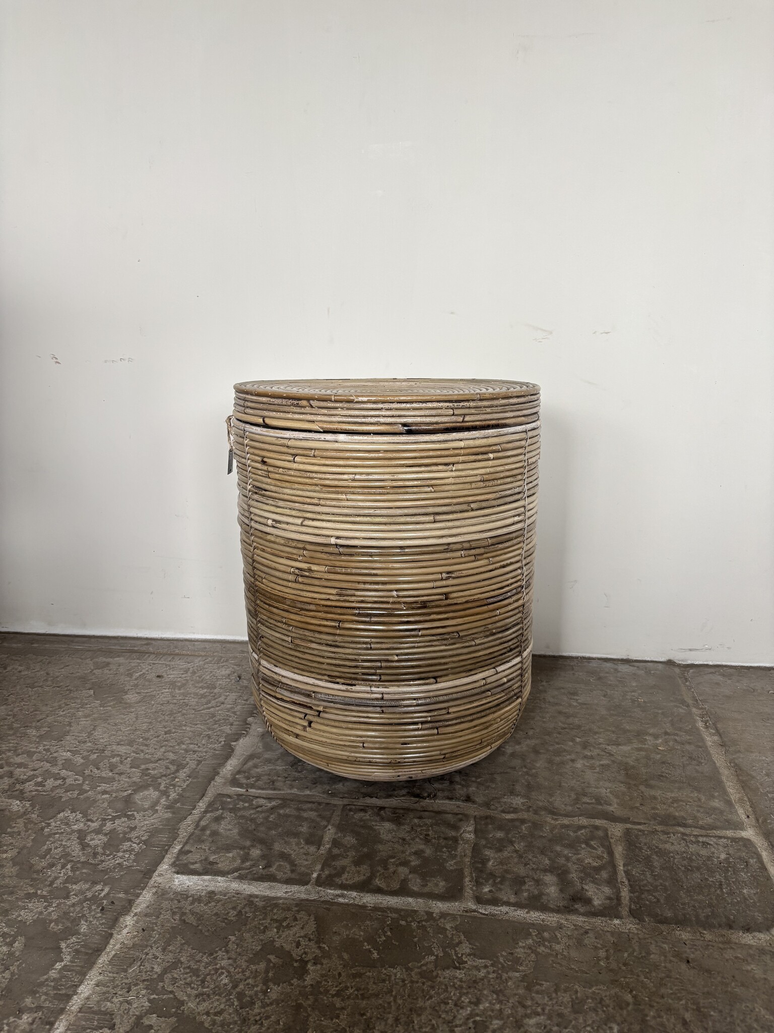 Rene Houtman Wasmand Rond Naturel Rotan | H51 x D40 cm