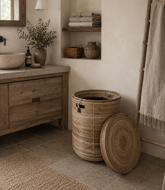 Rene Houtman Wasmand Rond Naturel Rotan | H51 x D40 cm