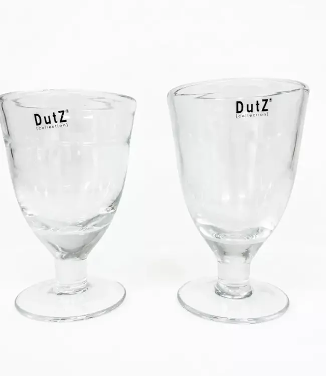 DutZ Drink glas op voet | H13 x D8 | Clear