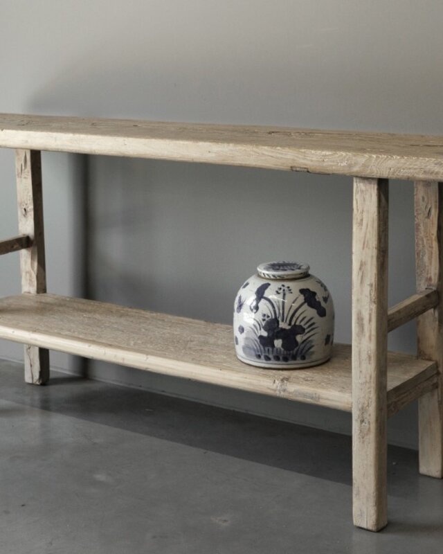 Be-Uniq Oude Wandtafel Met Plank | China | H85xB170xD39 cm