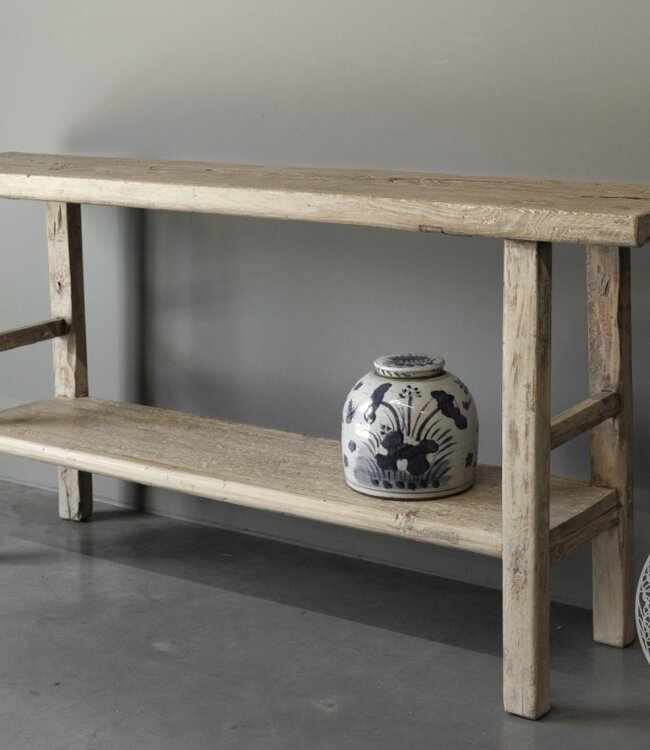 Be-Uniq Oude Wandtafel Met Plank | China | H85xB170xD39 cm