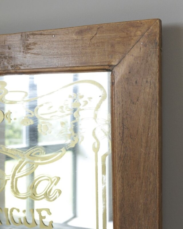 Be-Uniq Oude Spiegel Houten Lijst Coca Cola H61 x B94 x D3 Cm