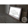 Oude Spiegel Houten Lijst Barbershop H53 x B92 x D3 Cm