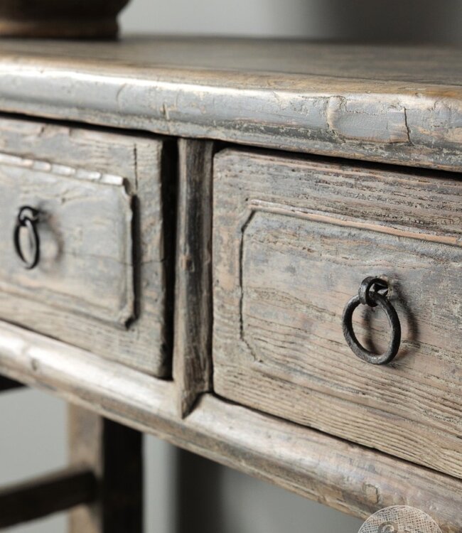 Be-Uniq Oud Houten Wandtafel China 3 Lades H83 x B114 x D40 Cm