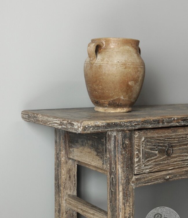 Be-Uniq Oud Houten Wandtafel China 3 Lades H83 x B114 x D40 Cm